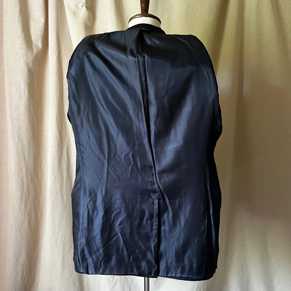 Vintage Burberrys Navy‎ Pinstripe Wool Suit 44L Two Piece Set Made USA